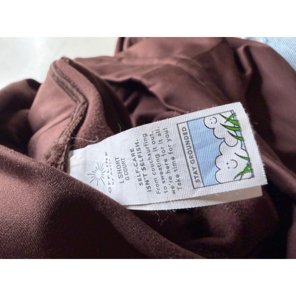 OFFLINE by Aerie Warmup Leggings Burgundy High Rise Women's  Size Large Short - Picture 6 of 7